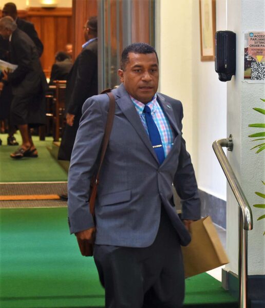 Minister for Housing and Local Government Maciu Nalunisa during a break in Parliament. Picture: JONA KONATACI